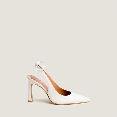 Slingback pumps in ecru leather | devenir