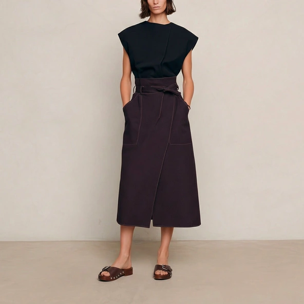 Low-heeled studded mules in cacao leather | ENORA