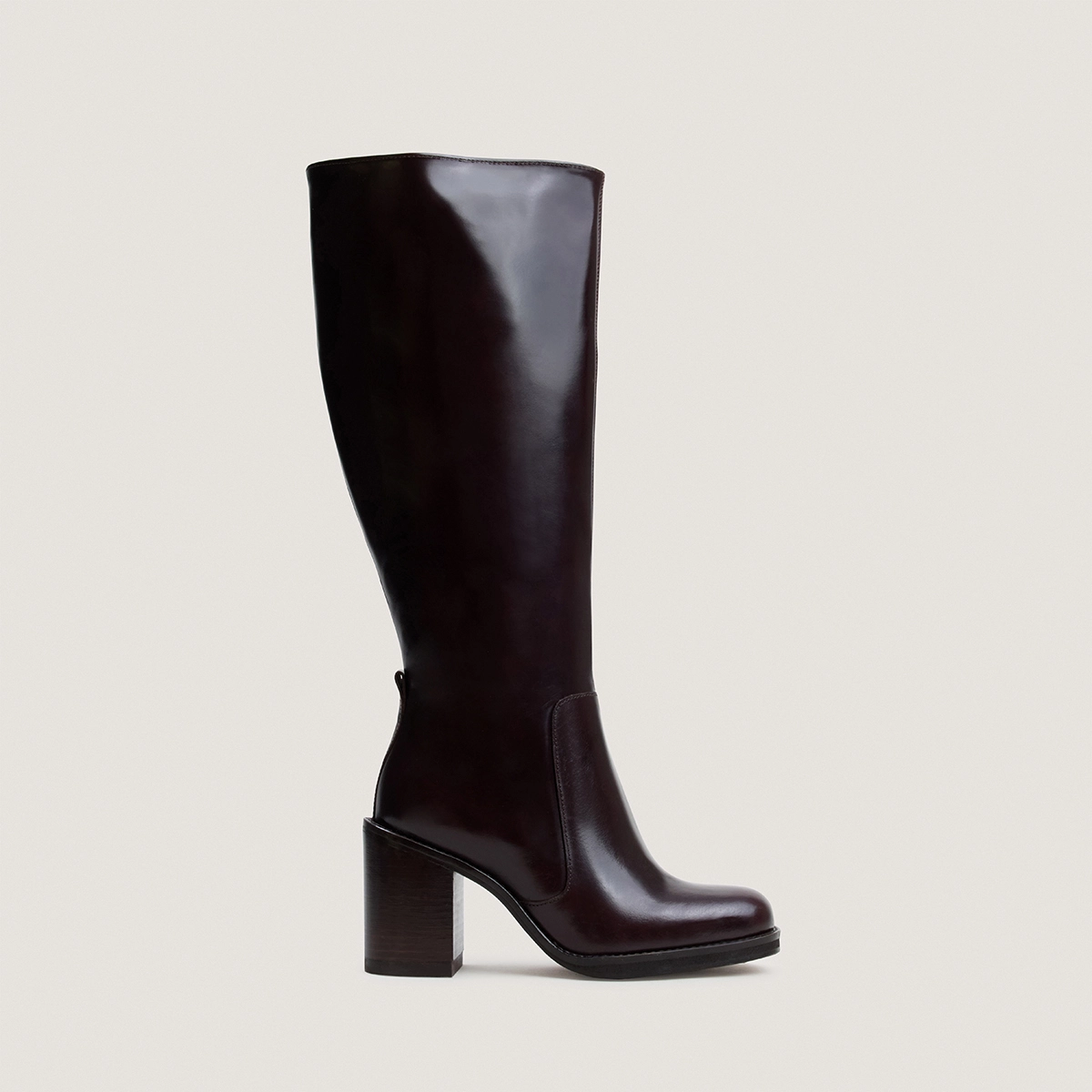 Boots with overflowing heels in dark brown leather calf size M | BRETZEL