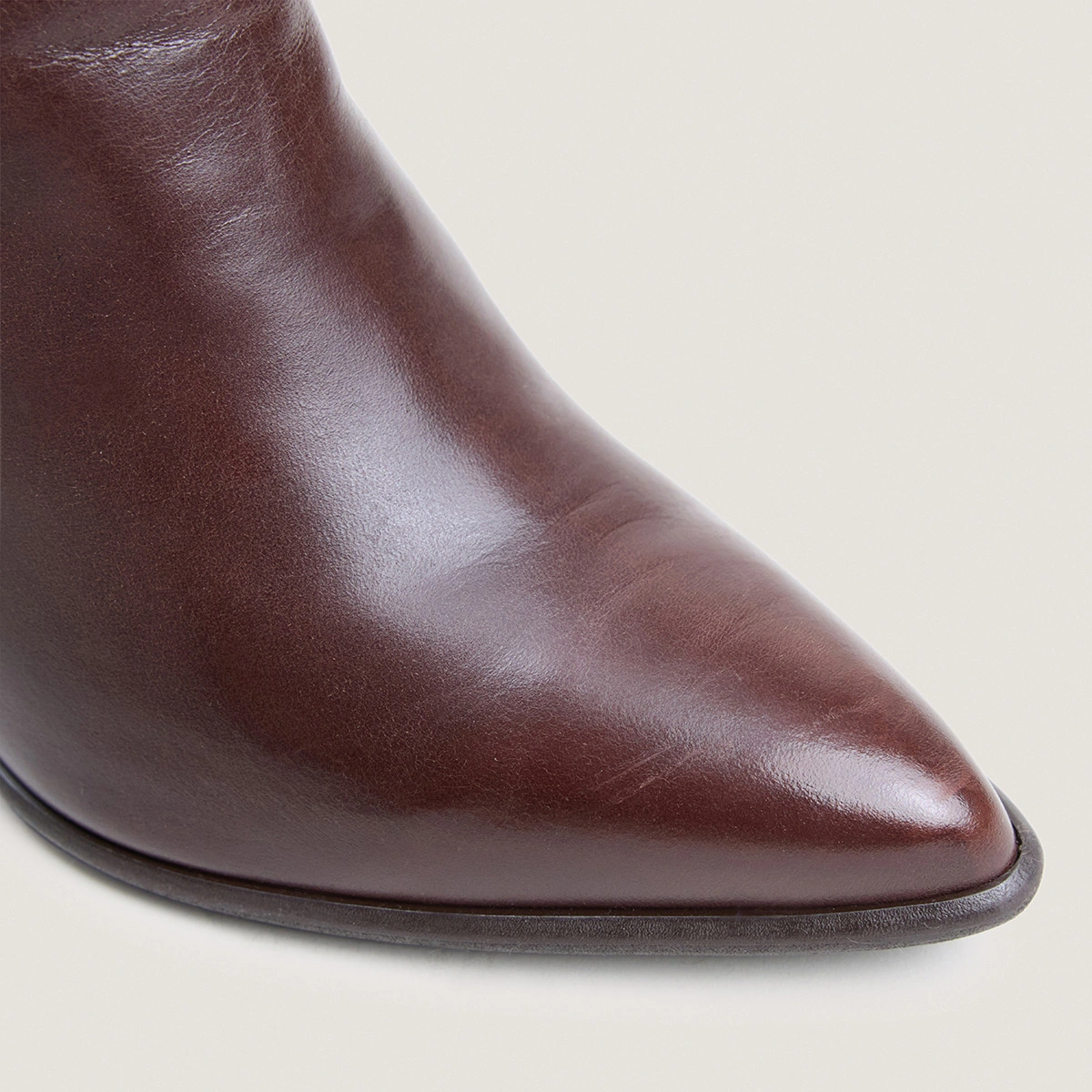 Back-zip ankle boots in brown leather | PIXI