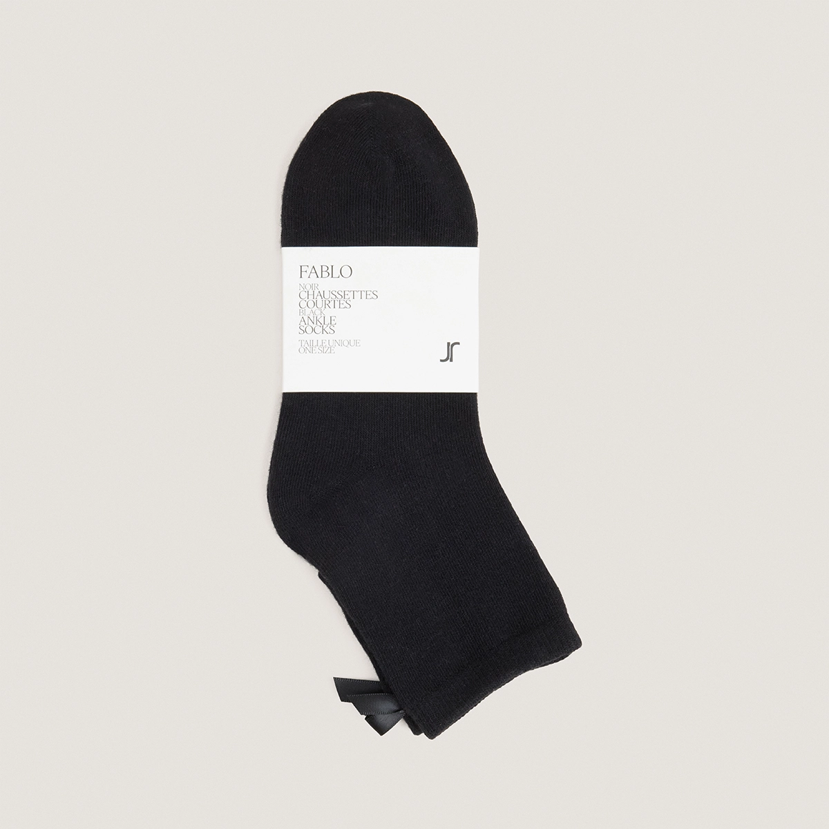 Short bow socks in black textile | FABLO