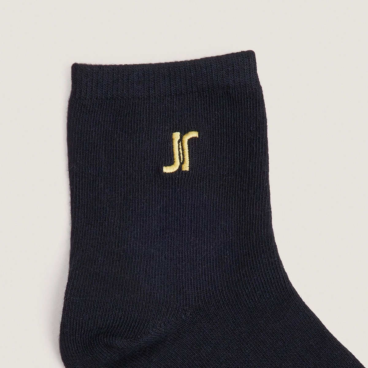 Monogram heart ankle socks in black textile | FLORIAN