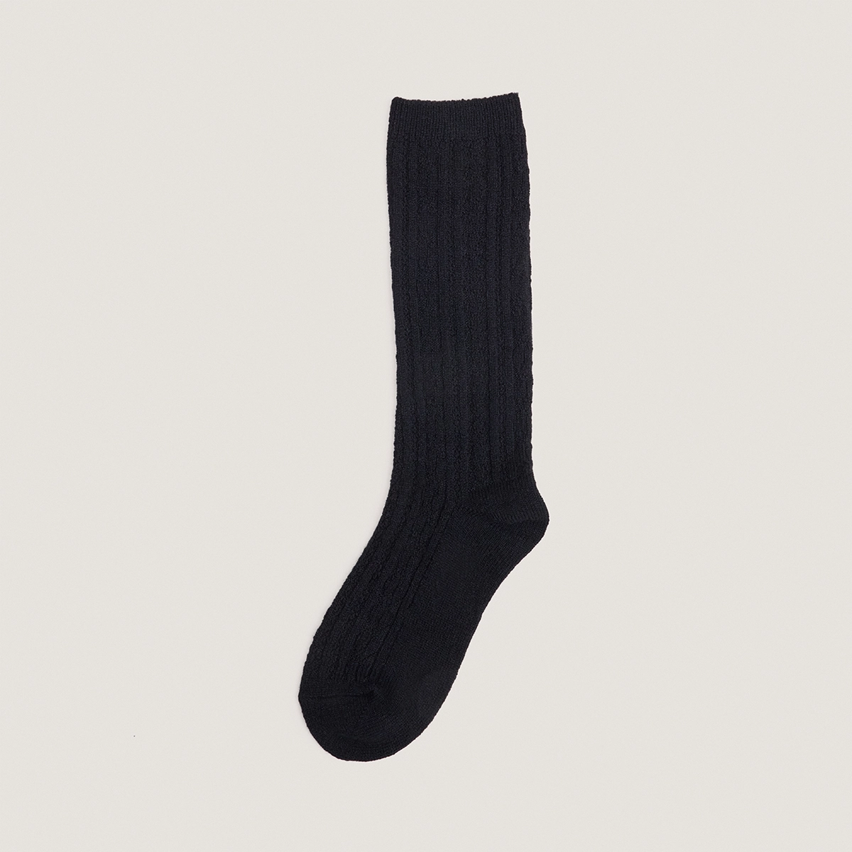 Knee-high socks in black textile | FOX