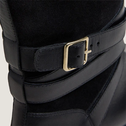 Riding boots with ankle straps black