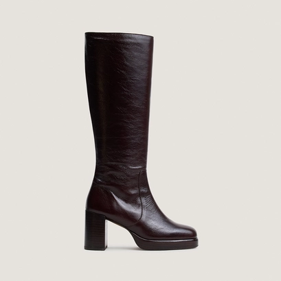 Platform boots dark brown