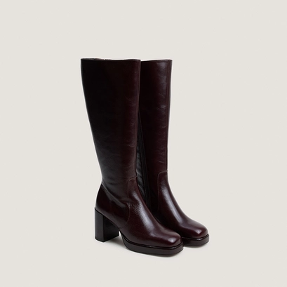 Platform boots dark brown