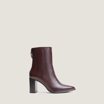 Back-zip ankle boots brown