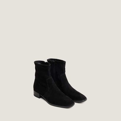 Ankle boots with flat heels and square toes black