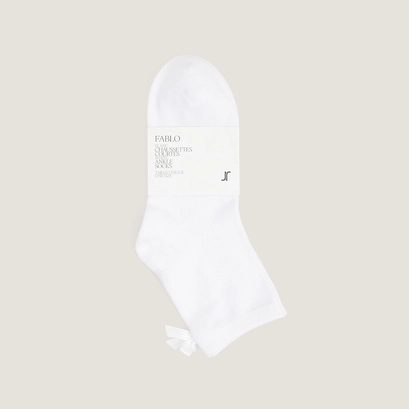 Short bow socks white