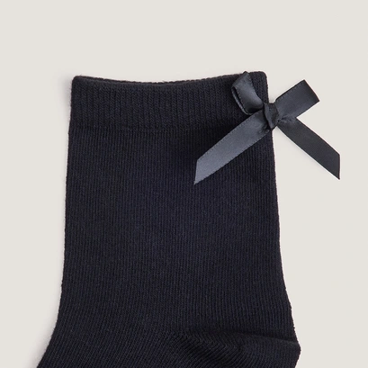Short bow socks black