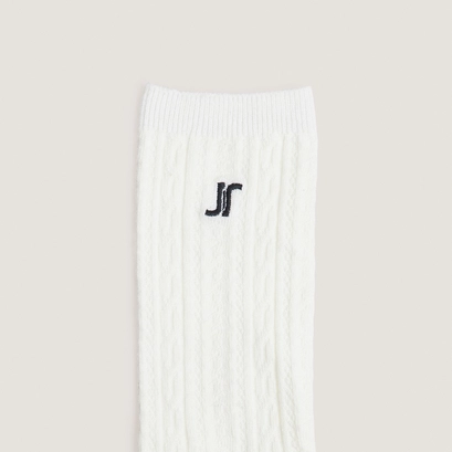 Monogram knee-high socks ecru