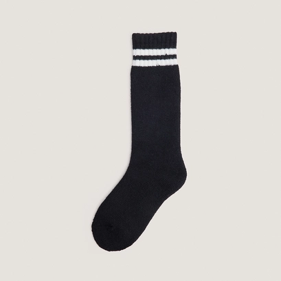 Striped knee-high socks white/black