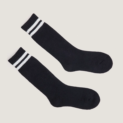 Striped knee-high socks white/black