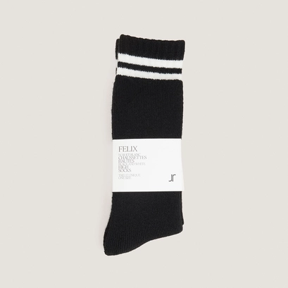 Striped knee-high socks white/black