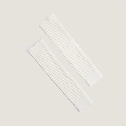 Ribbed leg warmers ecru