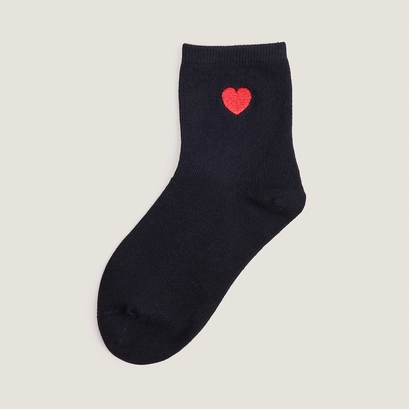 Monogram heart ankle socks black