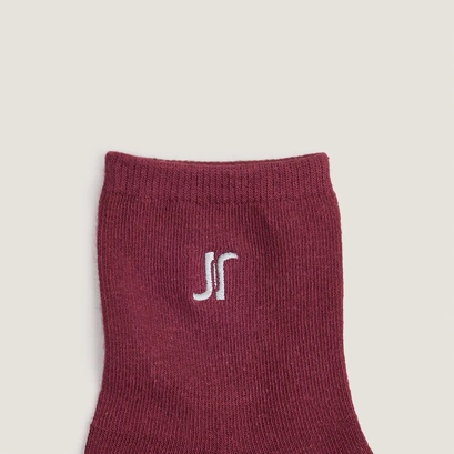 Monogram heart ankle socks burgundy