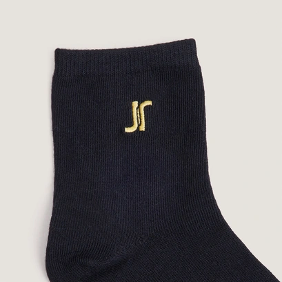 Monogram heart ankle socks black