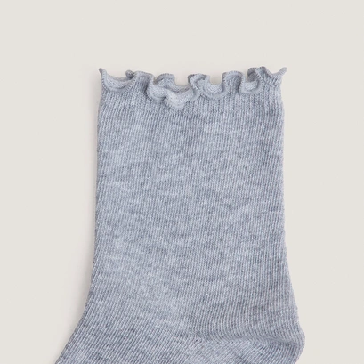 Bordered ankle socks grey