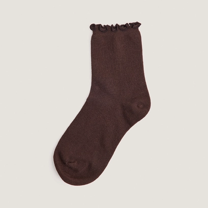 Bordered ankle socks brown