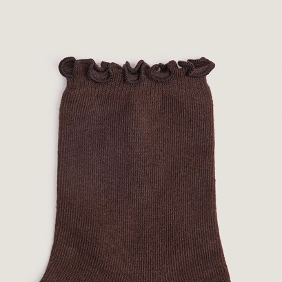 Bordered ankle socks brown
