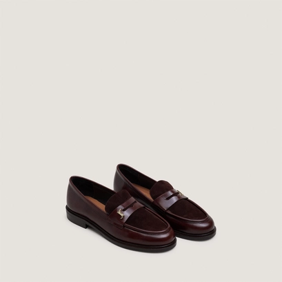 Round-toe monogram loafers brown