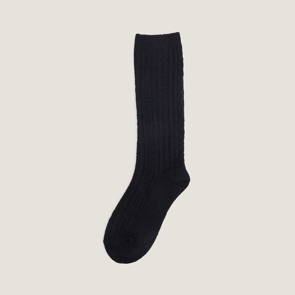 Knee-high socks in black textile | FOX
