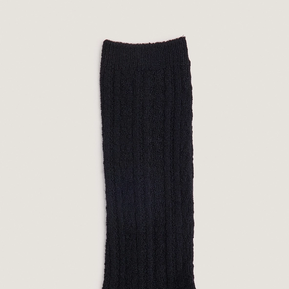 Knee-high socks in black textile | FOX