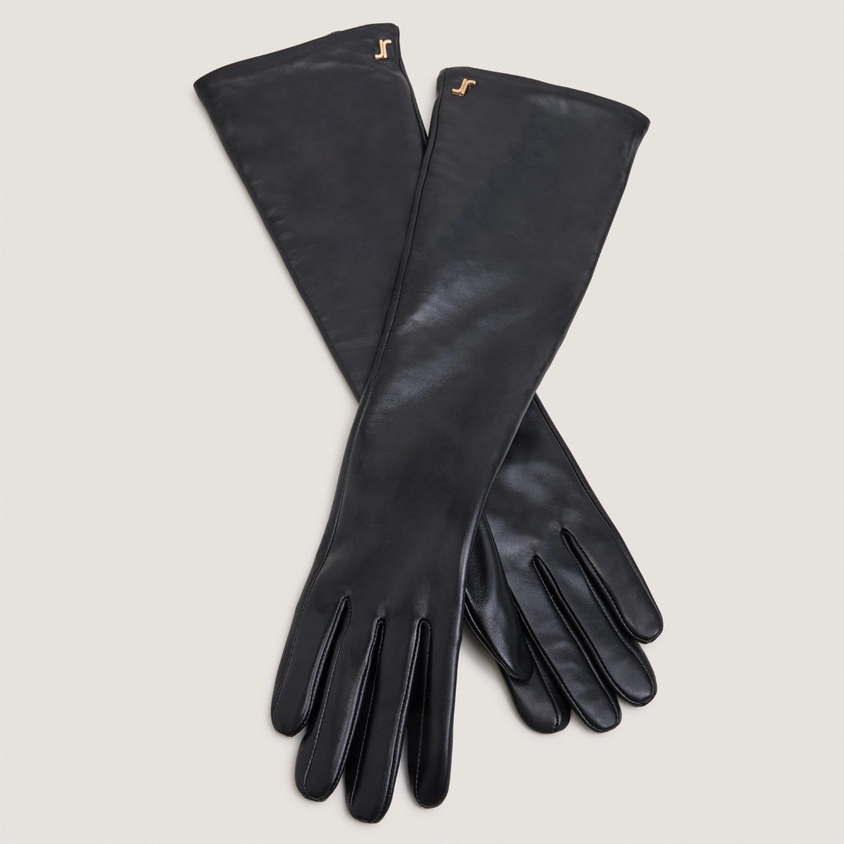 Long gloves in black leather | JUMELLE