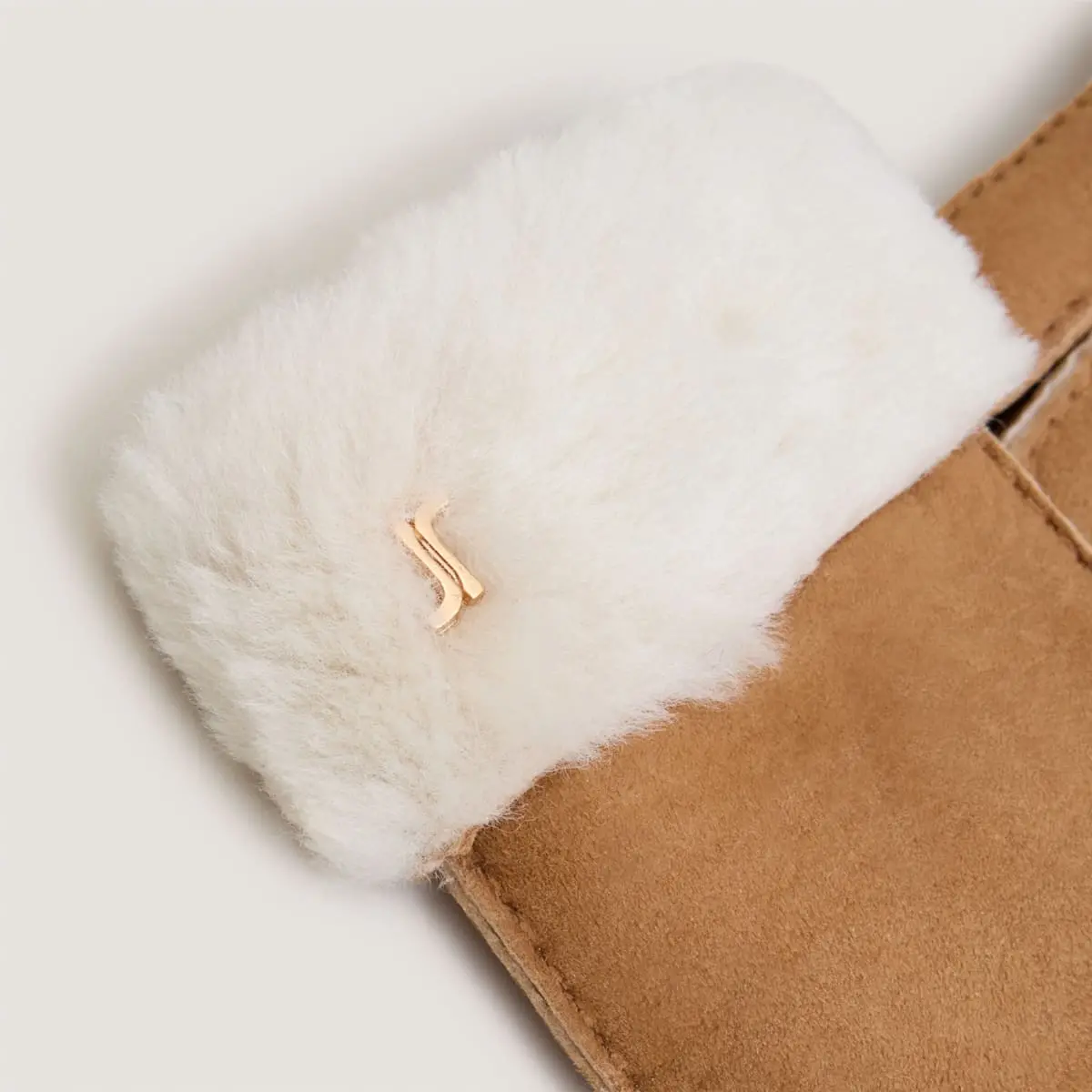 Lined gloves in cognac shearling | JOYEUX