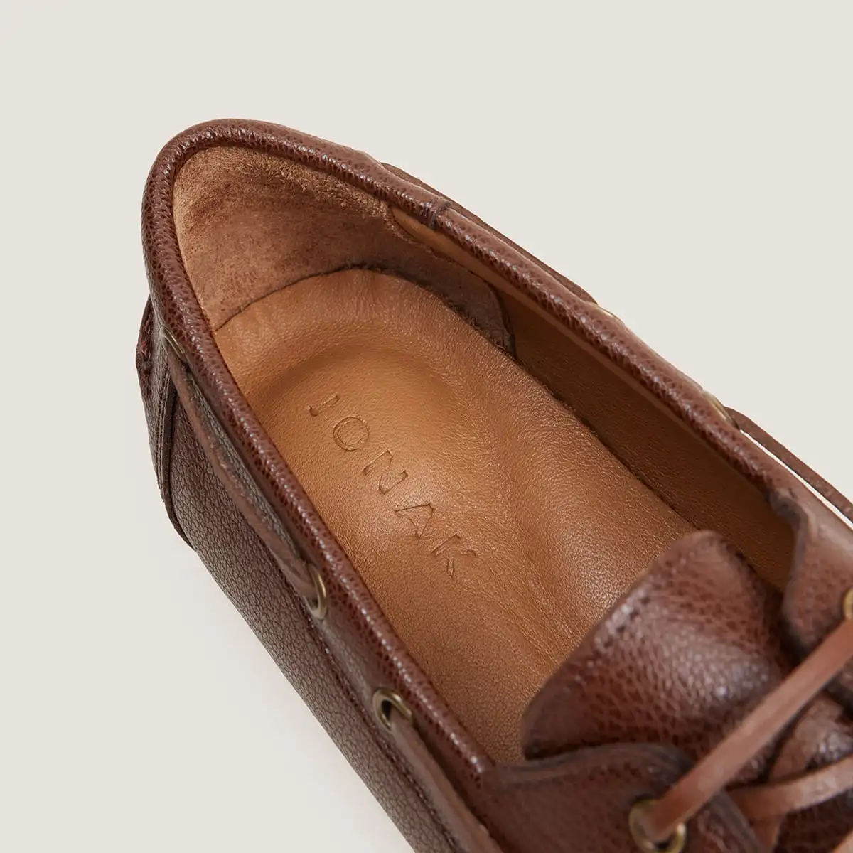 Soft loafers in cognac grained leather | LALIE