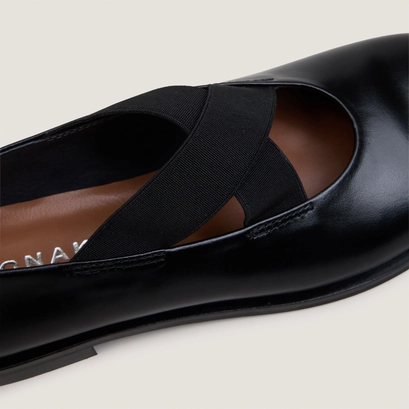 Ballet flats with elastic-strap black