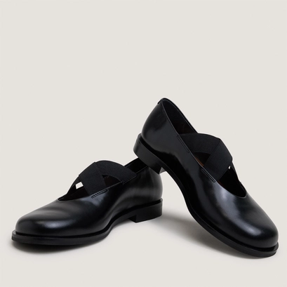 Ballet flats with elastic-strap black