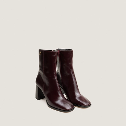 Heeled monogram ankle boots burgundy