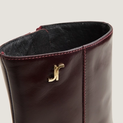 Heeled monogram ankle boots burgundy