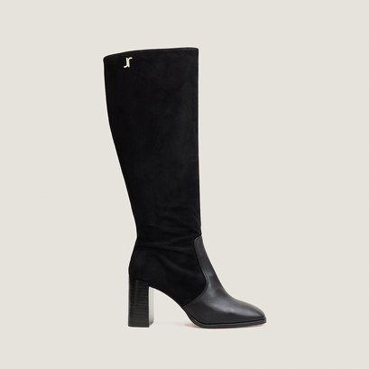 Heeled monogram boots black