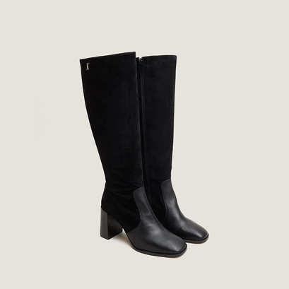 Heeled monogram boots black
