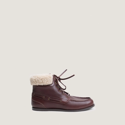 Lace-up boots brown/ecru