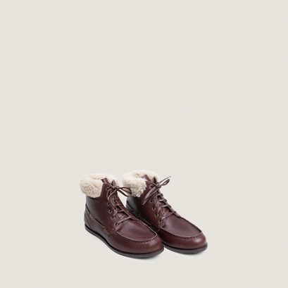 Lace-up boots brown/ecru