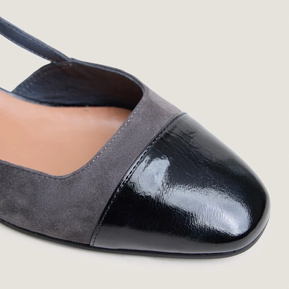 Slingbacks ballet flats black/grey