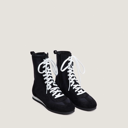 High-top lace-up sneakers black