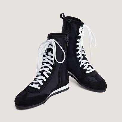 High-top lace-up sneakers black