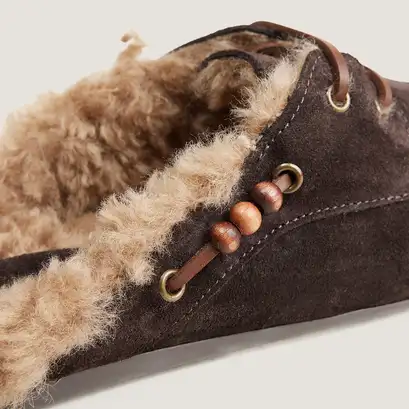 Soft backless loafers brown