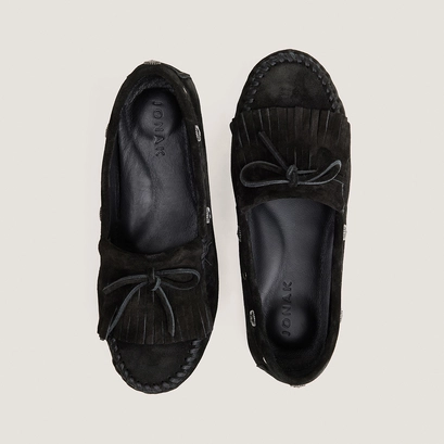 Soft lace-up loafers black
