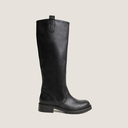 Tall Boots with Lug Soles black