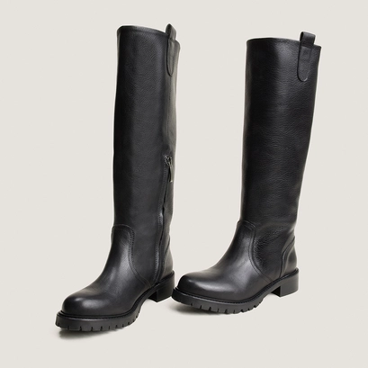Tall Boots with Lug Soles black