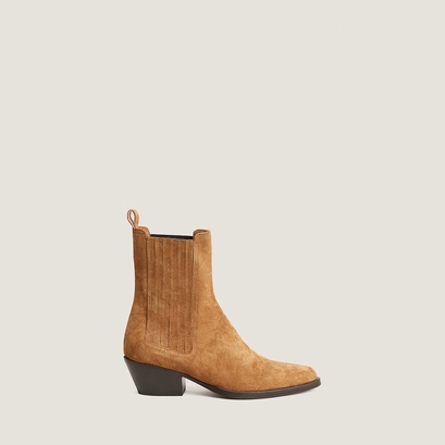Pointed-Toe Chelsea Ankle Boots taupe