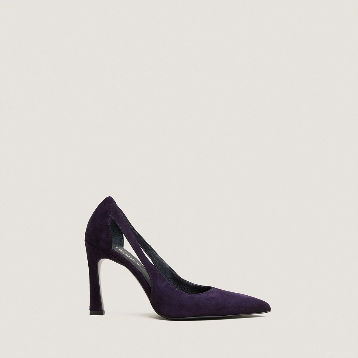 Heeled pointed-toe pumps in purple suede | DEDGAR