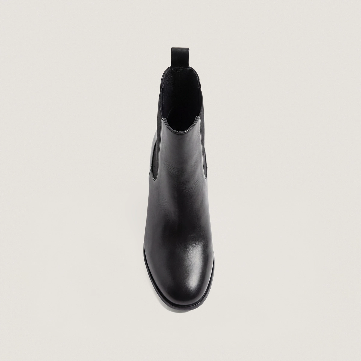 Lowboots with round toes in black leather | DIBRE