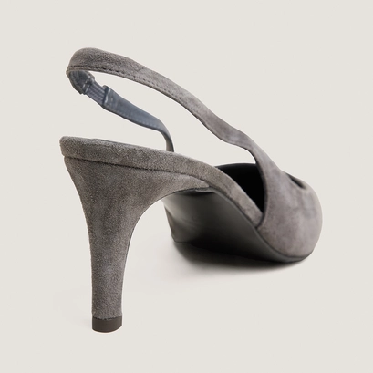 Heeled slingbacks grey